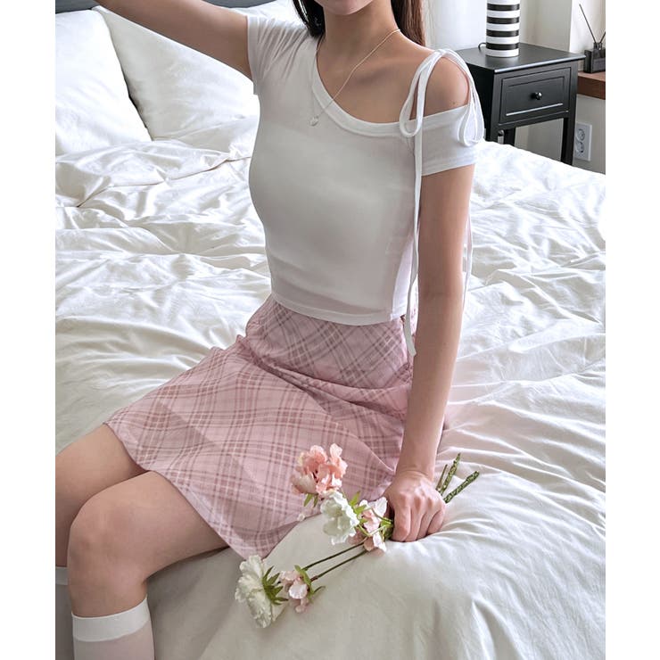 パステルシフォンチェックミディスカート | by muni:r | 詳細画像20 