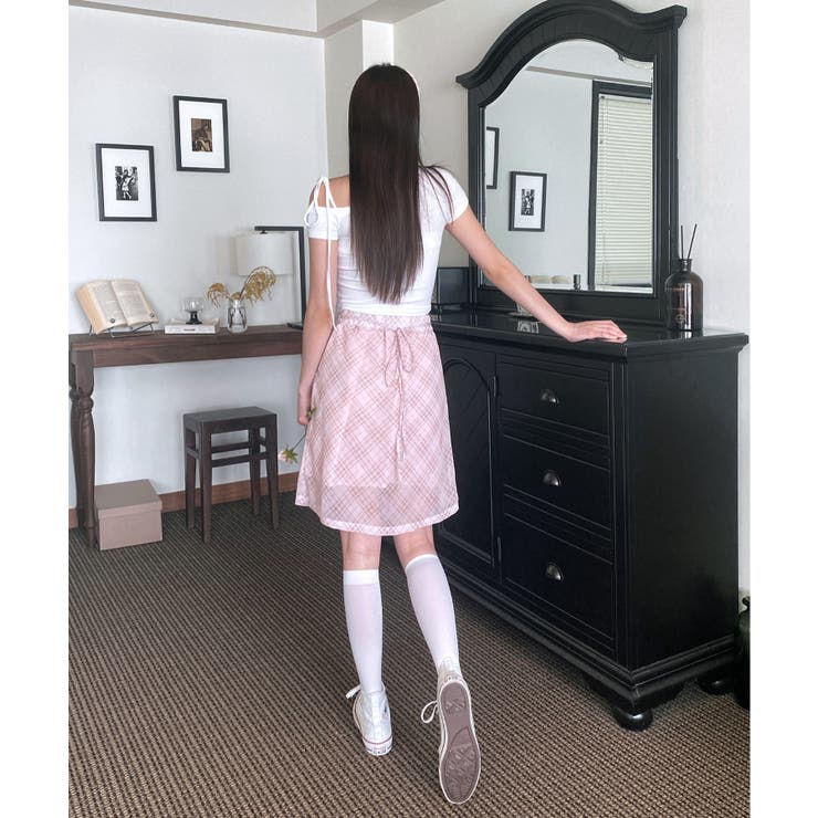 パステルシフォンチェックミディスカート | by muni:r | 詳細画像22 