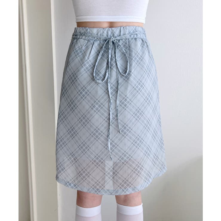 パステルシフォンチェックミディスカート | by muni:r | 詳細画像28 