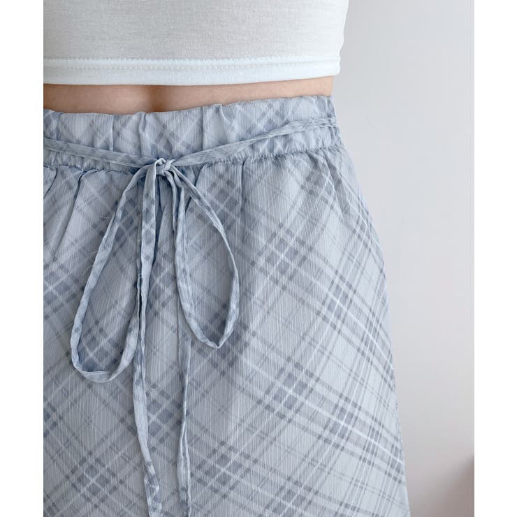 パステルシフォンチェックミディスカート | by muni:r | 詳細画像29 