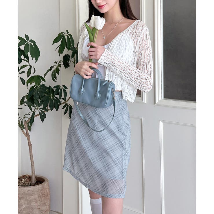 パステルシフォンチェックミディスカート | by muni:r | 詳細画像5 