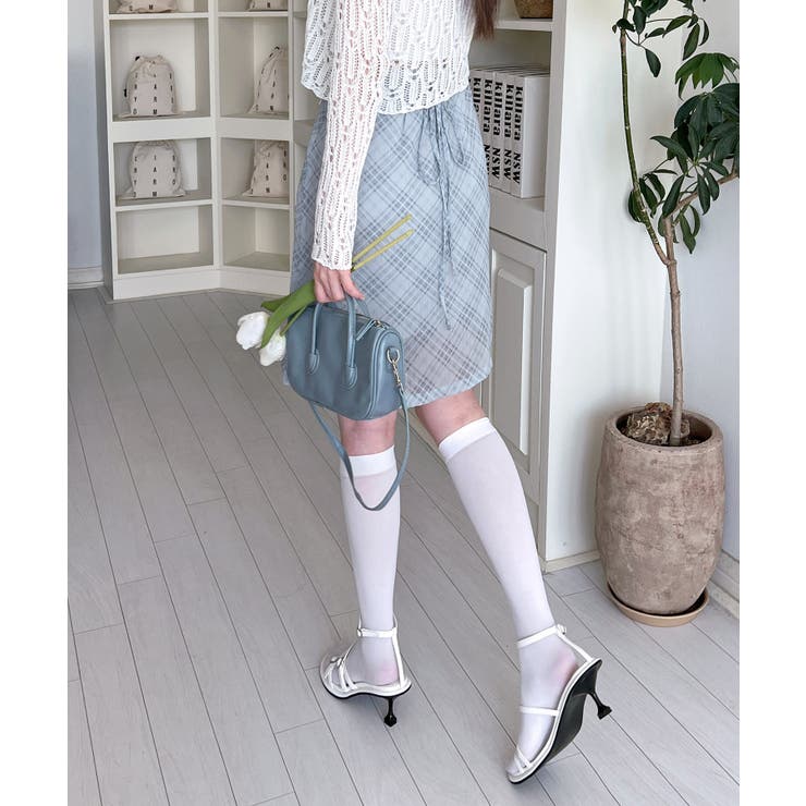 パステルシフォンチェックミディスカート | by muni:r | 詳細画像6 