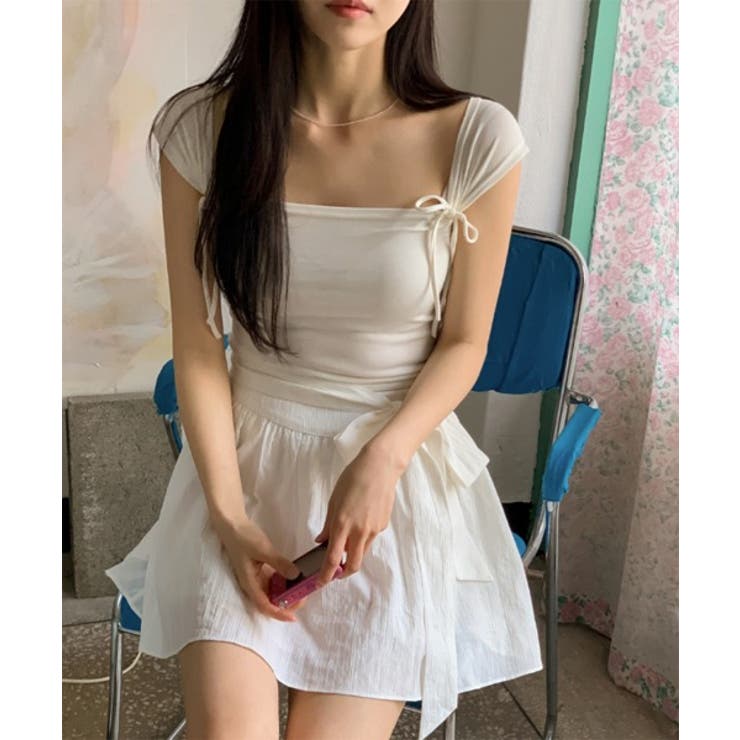 ツーリボンスクエアネックTシャツ | by muni:r | 詳細画像10 