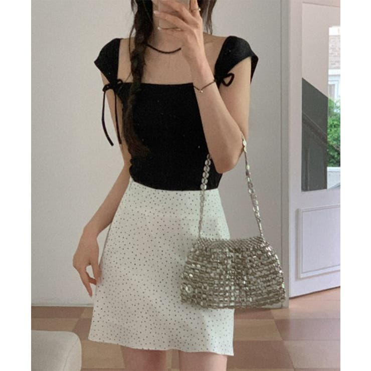 ツーリボンスクエアネックTシャツ | by muni:r | 詳細画像11 