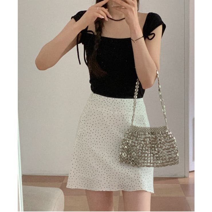 ツーリボンスクエアネックTシャツ | by muni:r | 詳細画像12 