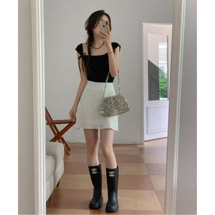 ツーリボンスクエアネックTシャツ | by muni:r | 詳細画像14 