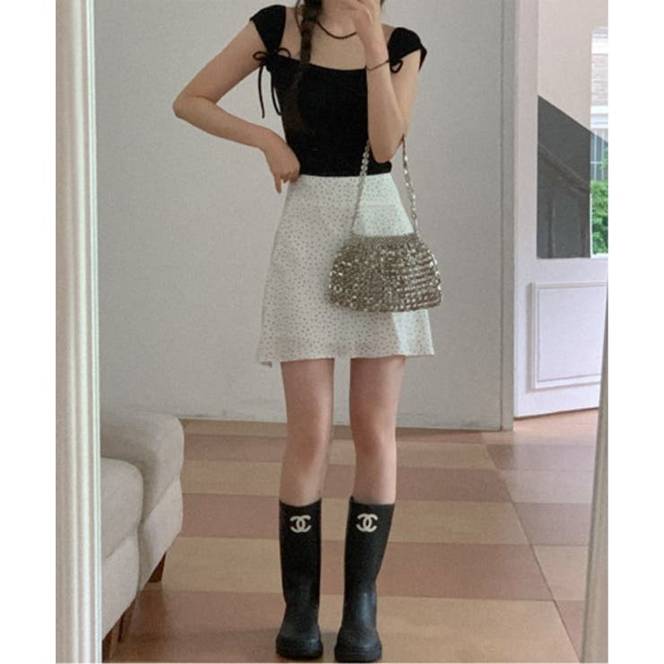 ツーリボンスクエアネックTシャツ | by muni:r | 詳細画像15 