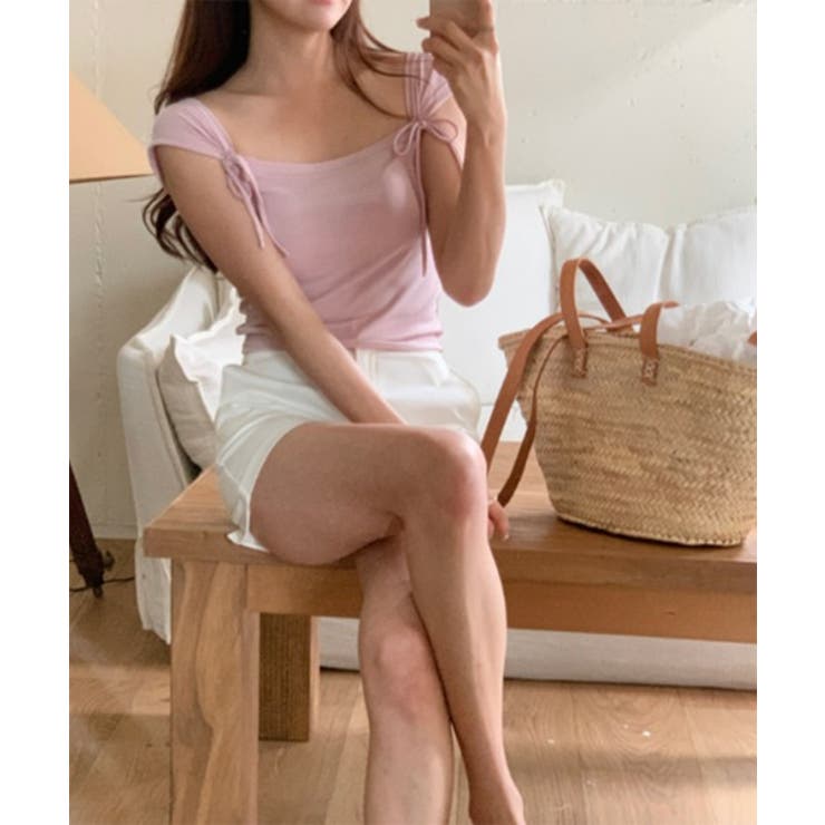 ツーリボンスクエアネックTシャツ | by muni:r | 詳細画像21 