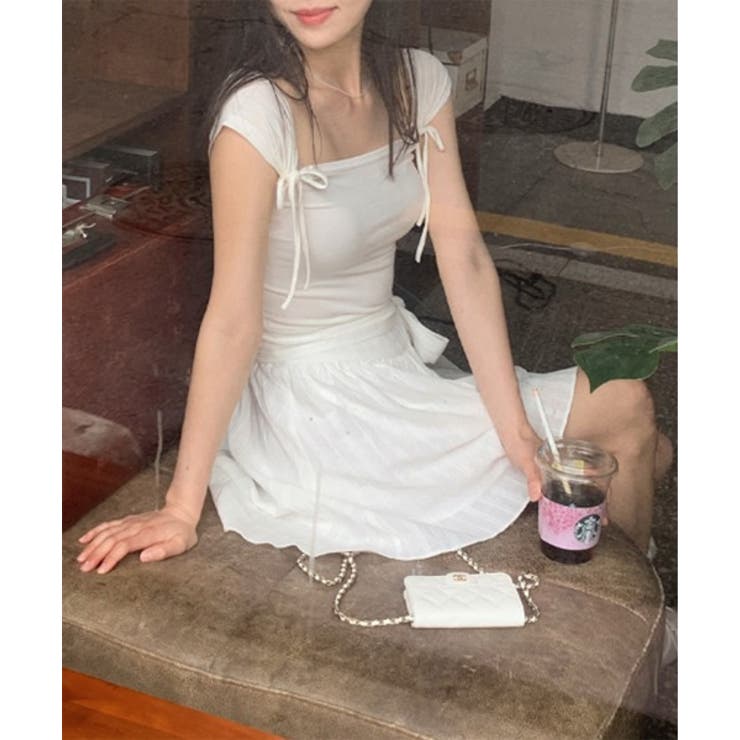 ツーリボンスクエアネックTシャツ | by muni:r | 詳細画像6 