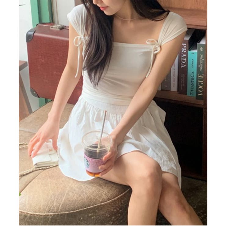 ツーリボンスクエアネックTシャツ | by muni:r | 詳細画像9 