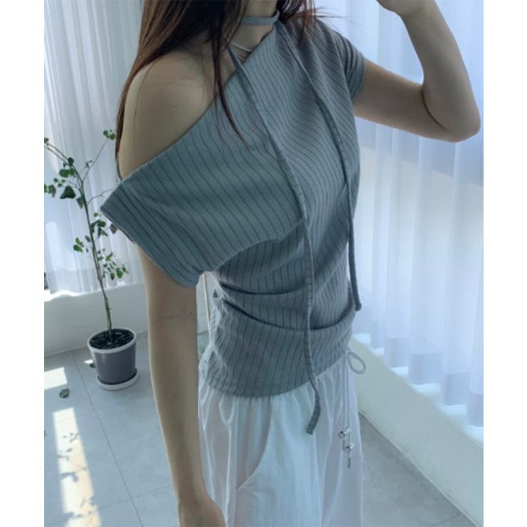 リブアンバランスカーフセットTシャツ | by muni:r | 詳細画像12 