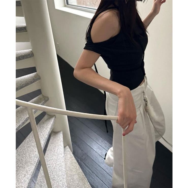 リブアンバランスカーフセットTシャツ | by muni:r | 詳細画像3 