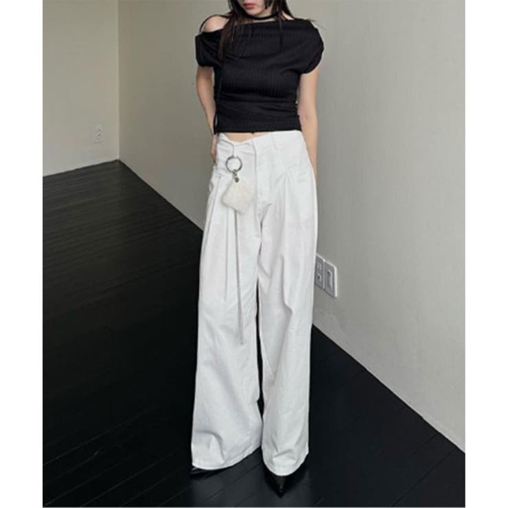 リブアンバランスカーフセットTシャツ | by muni:r | 詳細画像5 