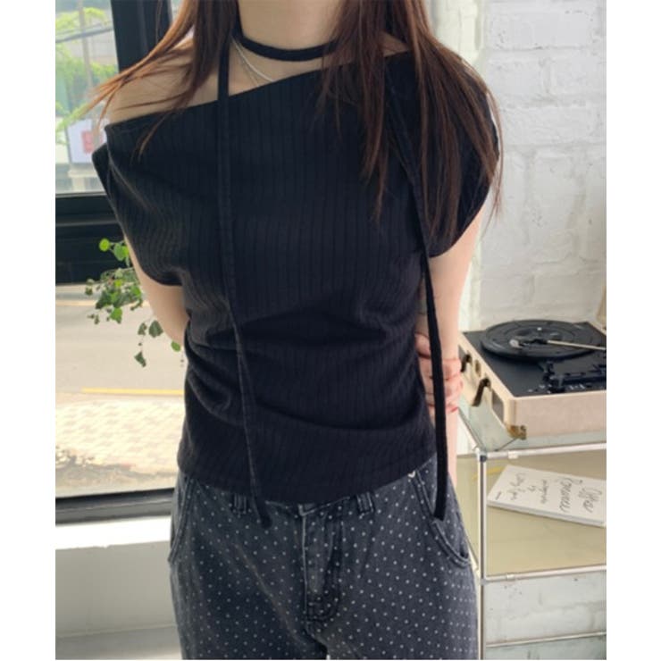 リブアンバランスカーフセットTシャツ | by muni:r | 詳細画像7 