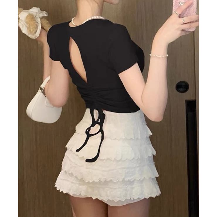 バックホールシャーリング半袖Tシャツ[品番：FROW0001450]｜by