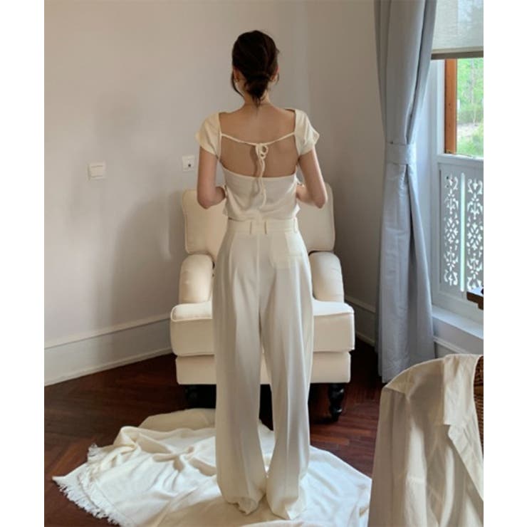 バックレスオフ半袖Tシャツ | by muni:r | 詳細画像10 