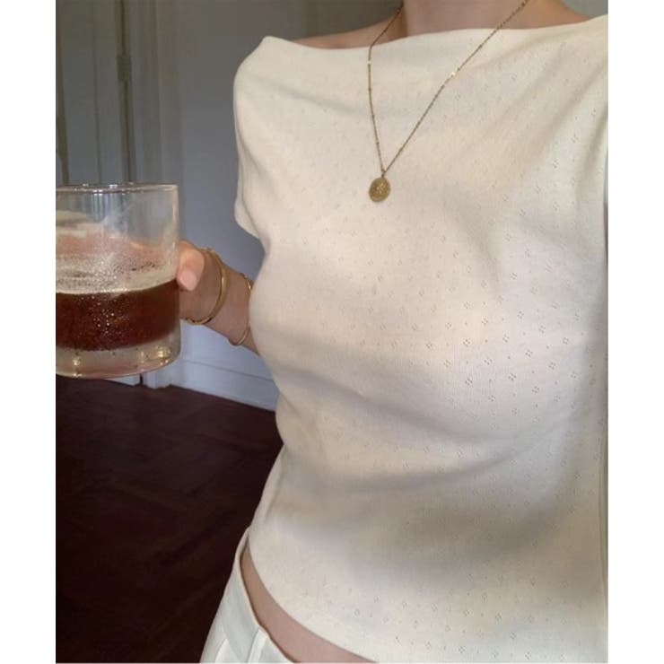 バックレスオフ半袖Tシャツ | by muni:r | 詳細画像13 