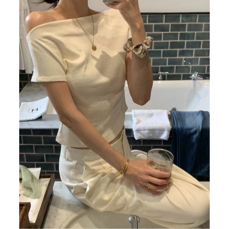 バックレスオフ半袖Tシャツ | by muni:r | 詳細画像14 