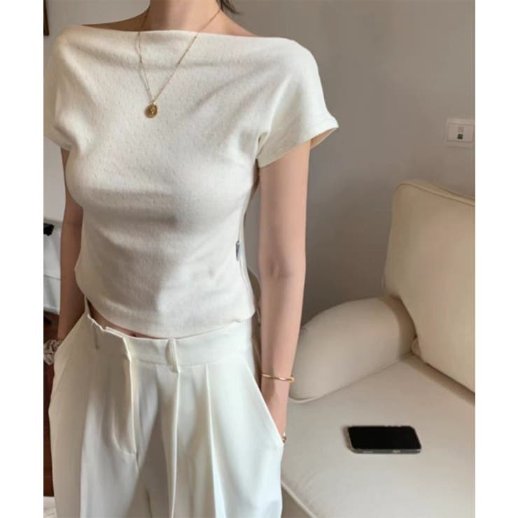 バックレスオフ半袖Tシャツ | by muni:r | 詳細画像15 