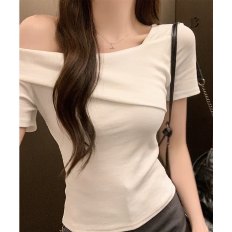 アンバランスオフショルダー半袖Tシャツ | by muni:r | 詳細画像3 