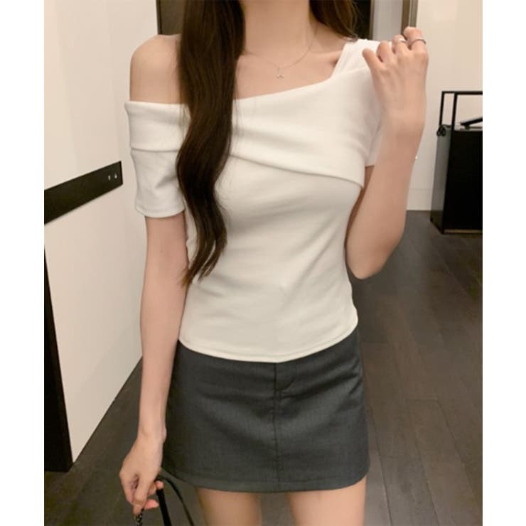 アンバランスオフショルダー半袖Tシャツ | by muni:r | 詳細画像4 