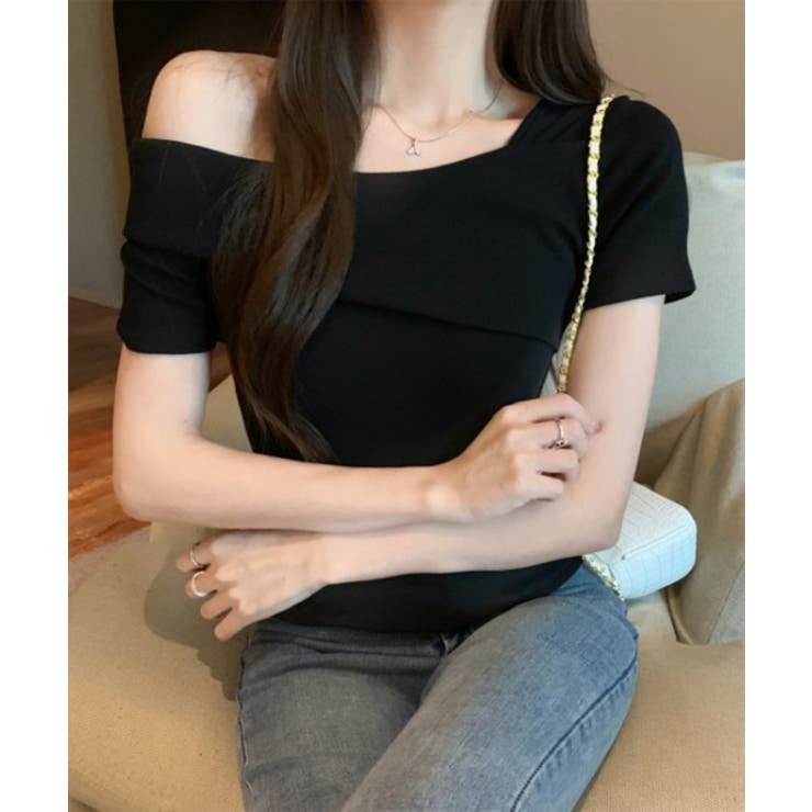 アンバランスオフショルダー半袖Tシャツ | by muni:r | 詳細画像7 