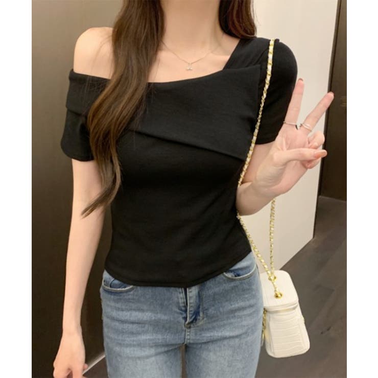 アンバランスオフショルダー半袖Tシャツ | by muni:r | 詳細画像9 