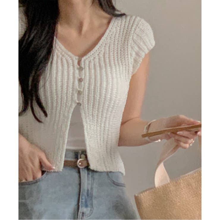 サマーボタンニット半袖カーディガン | by muni:r | 詳細画像18 