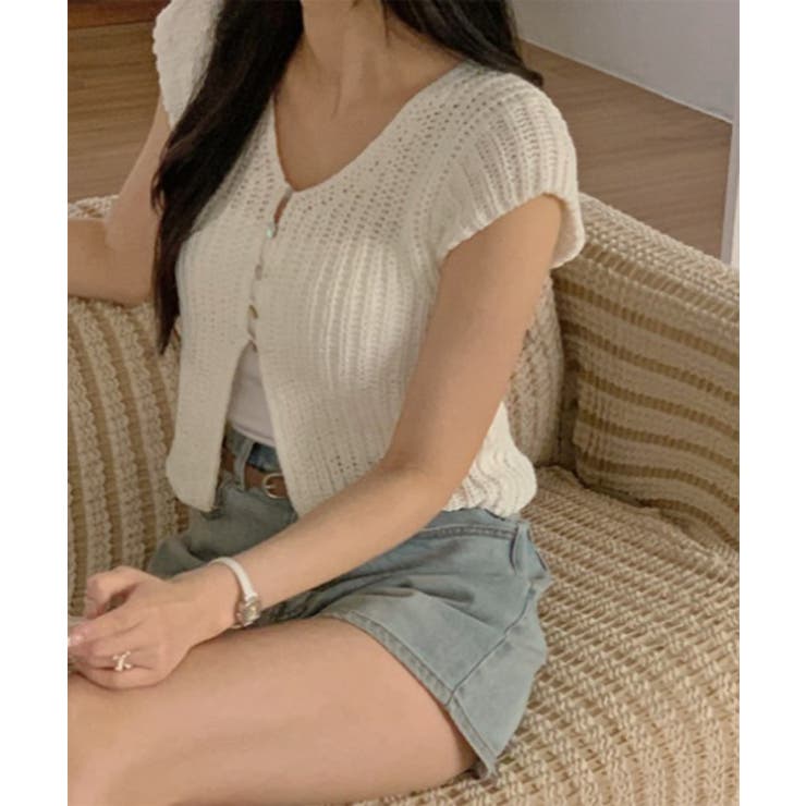 サマーボタンニット半袖カーディガン | by muni:r | 詳細画像19 