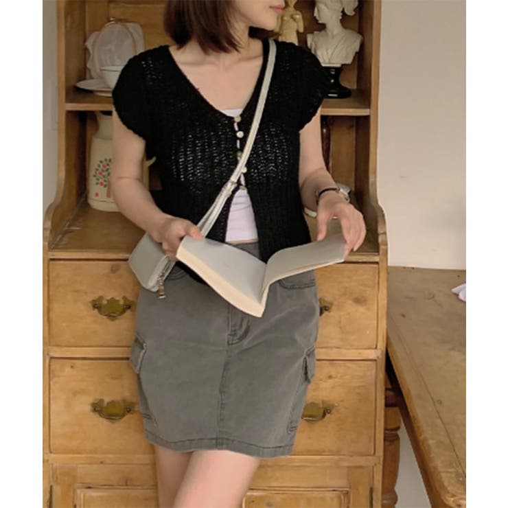 サマーボタンニット半袖カーディガン | by muni:r | 詳細画像25 