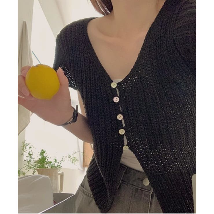 サマーボタンニット半袖カーディガン | by muni:r | 詳細画像28 