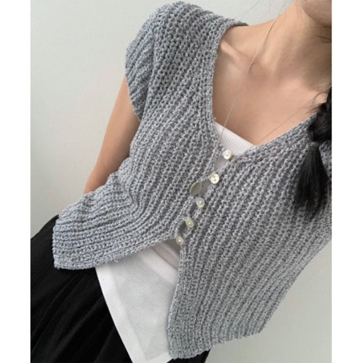 サマーボタンニット半袖カーディガン | by muni:r | 詳細画像8 