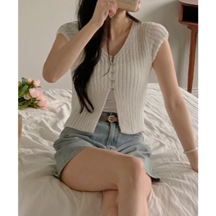 サマーボタンニット半袖カーディガン | by muni:r | 詳細画像9 