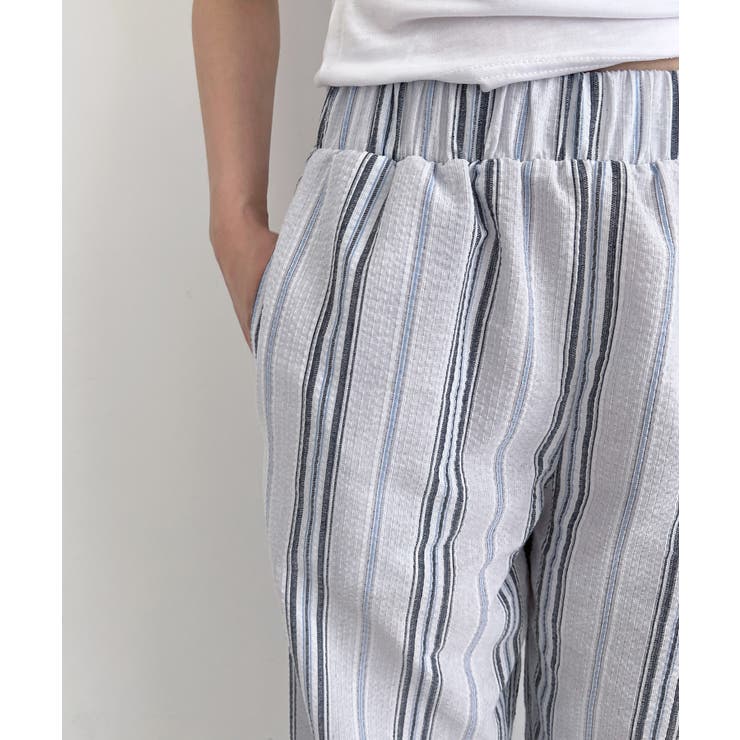 リネンストライプバンディンルーズパンツ | by muni:r | 詳細画像15 