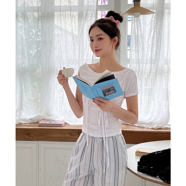 リネンストライプバンディンルーズパンツ | by muni:r | 詳細画像9 