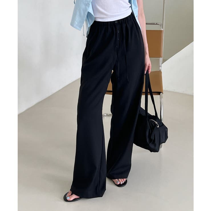 ボタンポイントロングスラックスバンディングパンツ | by muni:r | 詳細画像13 