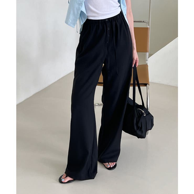 ボタンポイントロングスラックスバンディングパンツ | by muni:r | 詳細画像14 