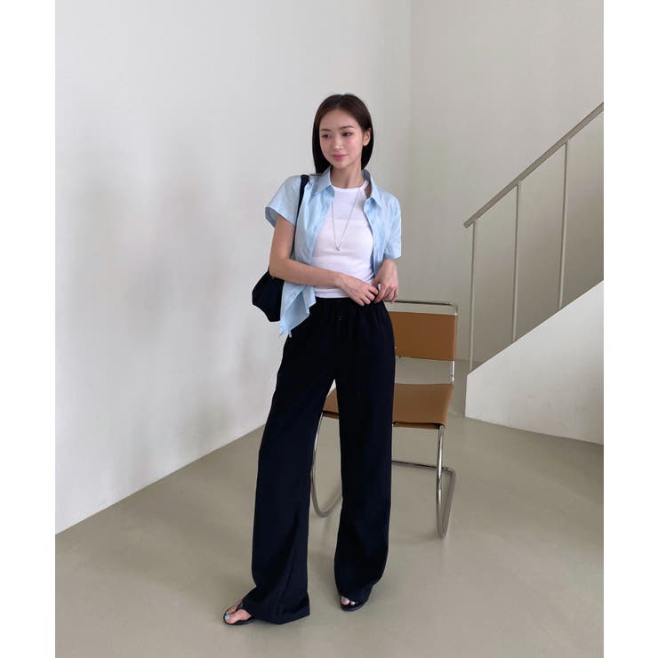 ボタンポイントロングスラックスバンディングパンツ | by muni:r | 詳細画像16 