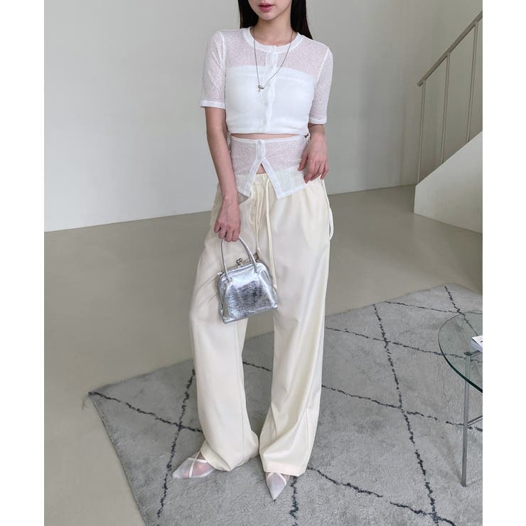 ボタンポイントロングスラックスバンディングパンツ | by muni:r | 詳細画像2 