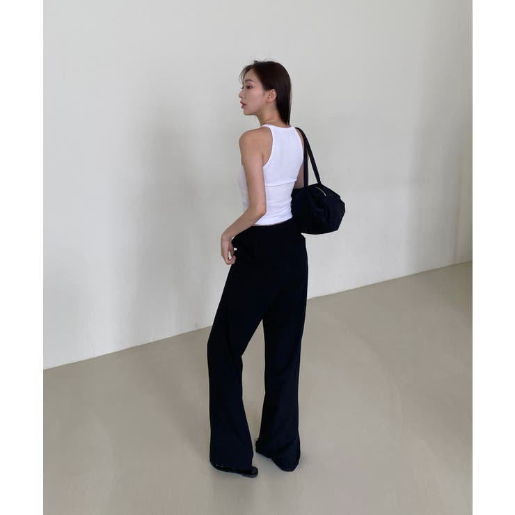 ボタンポイントロングスラックスバンディングパンツ | by muni:r | 詳細画像20 