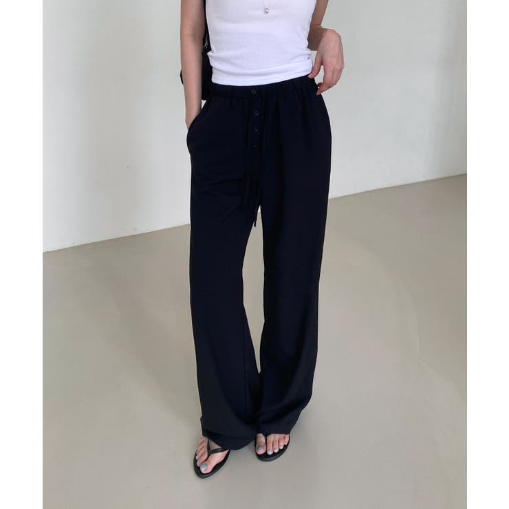 ボタンポイントロングスラックスバンディングパンツ | by muni:r | 詳細画像22 