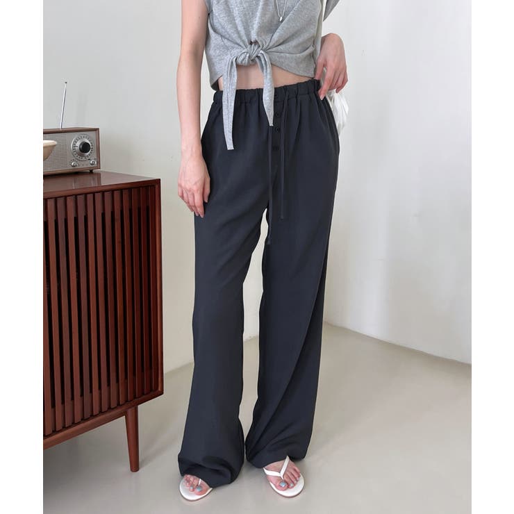 ボタンポイントロングスラックスバンディングパンツ | by muni:r | 詳細画像23 