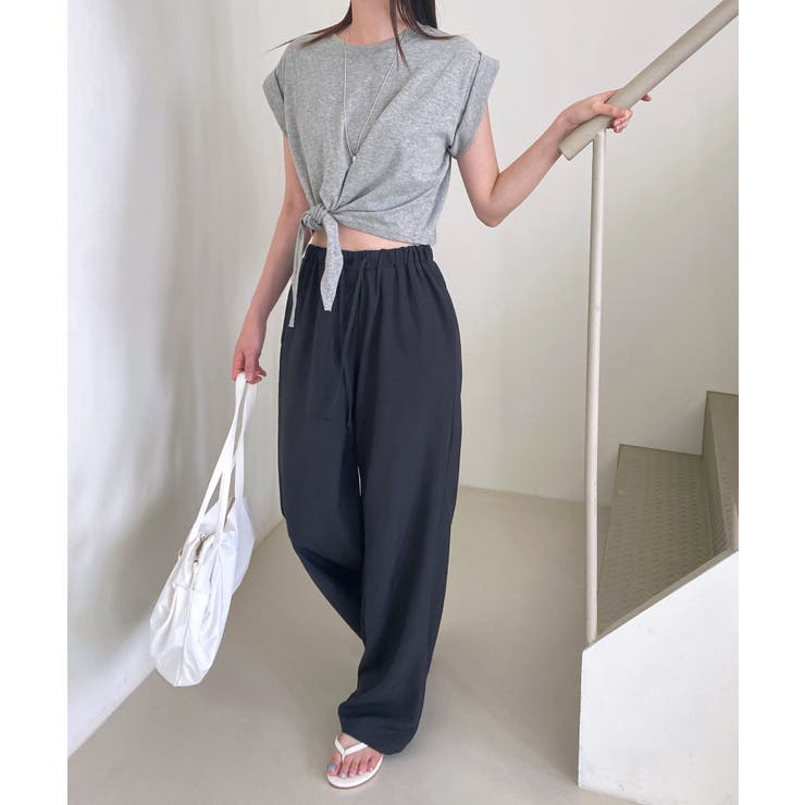 ボタンポイントロングスラックスバンディングパンツ | by muni:r | 詳細画像24 