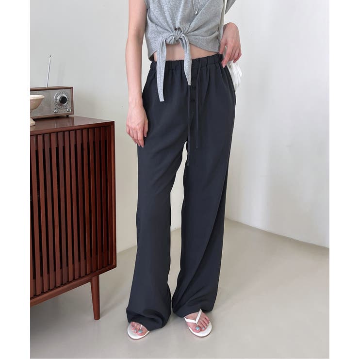 ボタンポイントロングスラックスバンディングパンツ | by muni:r | 詳細画像28 