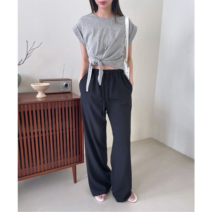 ボタンポイントロングスラックスバンディングパンツ | by muni:r | 詳細画像30 