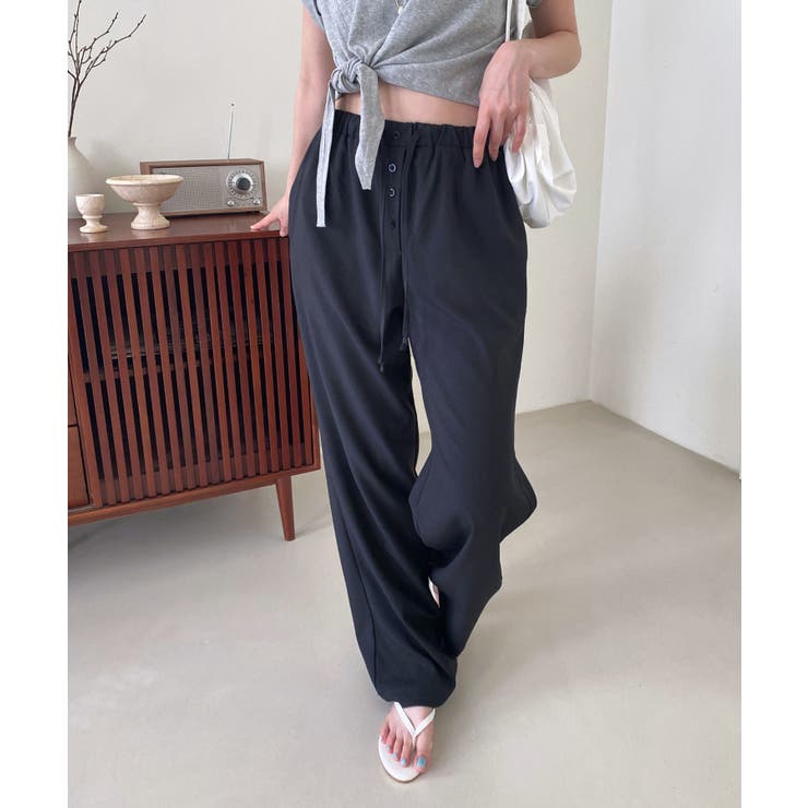 ボタンポイントロングスラックスバンディングパンツ | by muni:r | 詳細画像31 