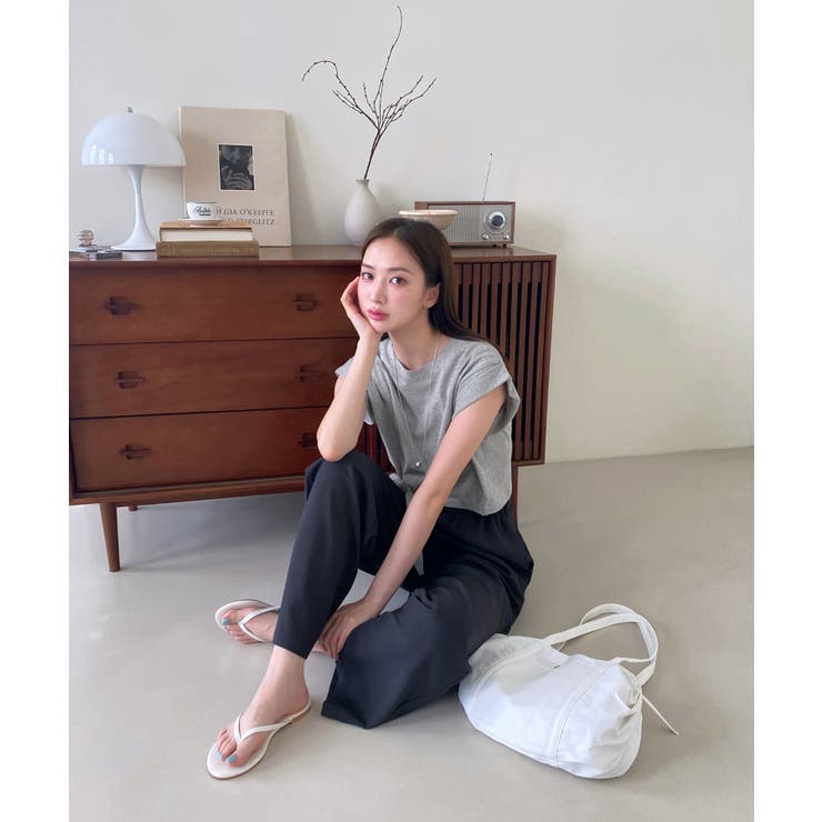 ボタンポイントロングスラックスバンディングパンツ | by muni:r | 詳細画像32 