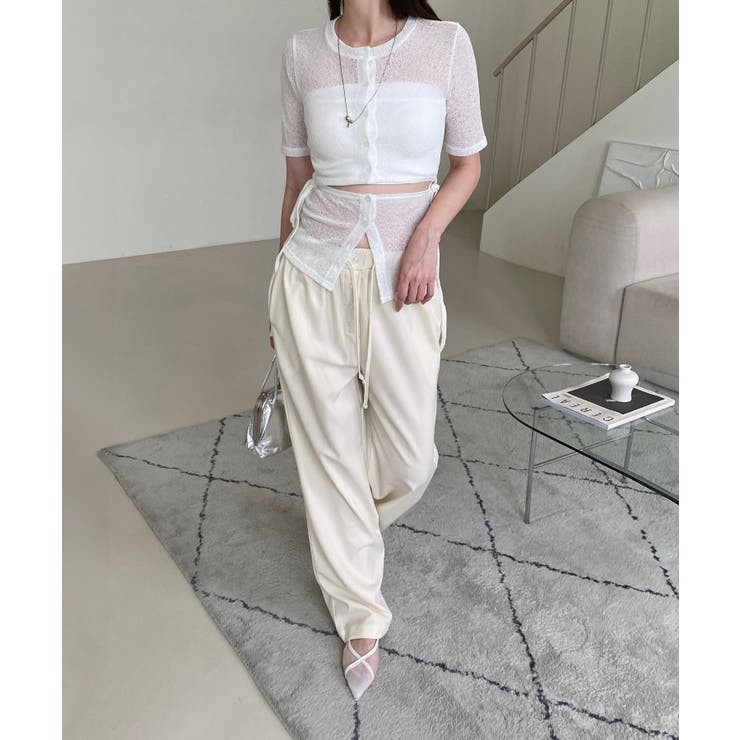 ボタンポイントロングスラックスバンディングパンツ | by muni:r | 詳細画像6 