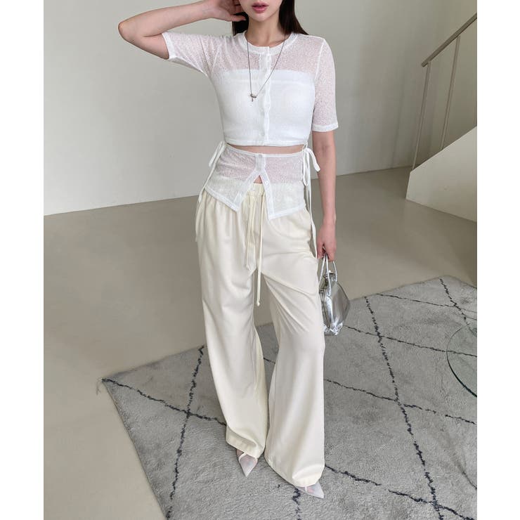 ボタンポイントロングスラックスバンディングパンツ | by muni:r | 詳細画像7 