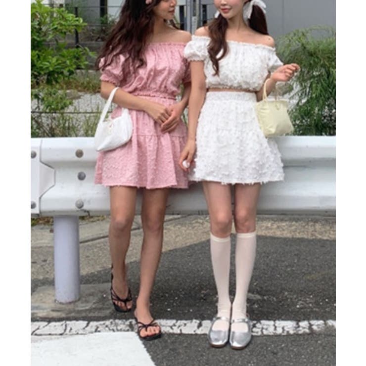 オフショルダークロップドブラウス＋カンカンフレアスカートSET | by muni:r | 詳細画像10 